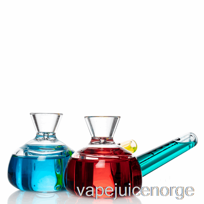 Vape Juice Cheech Glass Dobbel Bolle Frysbar Håndpipe Gul/rød